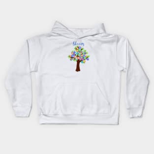 Bloom Tree in Bright Colors Kids Hoodie